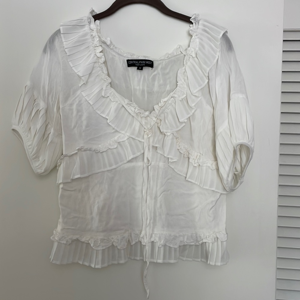 Central Park West white flouncy top size medium